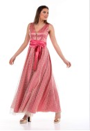 Φόρεμα maxi me glitter δίχτυ Φόρεμα maxi me glitter δίχτυ
